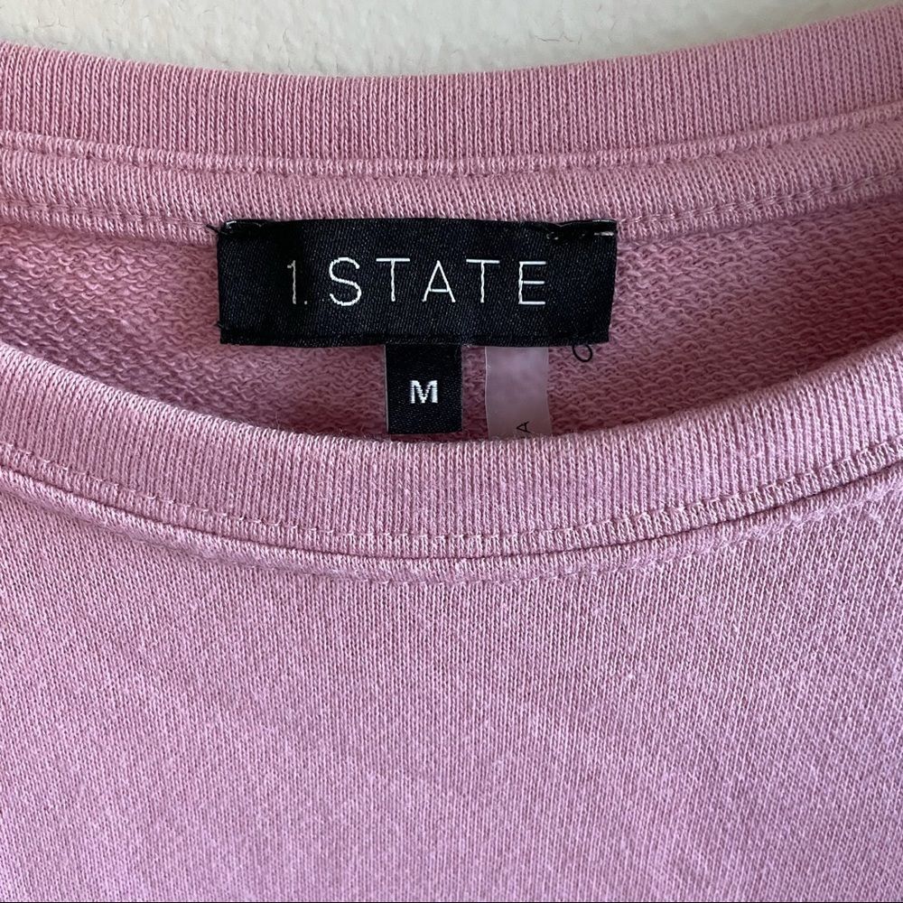 1.STATE Pink Loop Back Terry Top - Picture 6 of 6